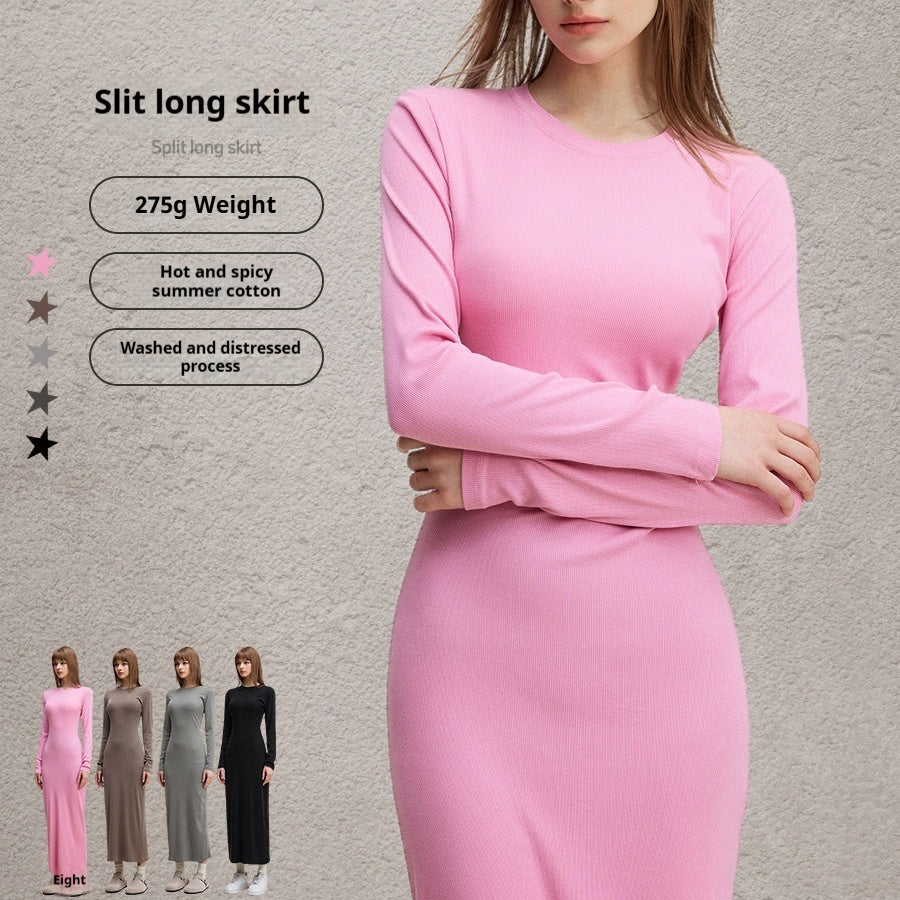 Long Sleeve Dress Split Sheath Dress For Women