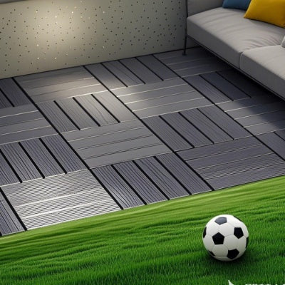 Plastic Interlocking Deck Tiles,44 Pack Patio Deck Tiles,12x12 Square Waterproof Outdoor All Weather Use, Outdoor And Indoor Patio Decking Tiles For Poolside Balcony Backyard, Dark Grey