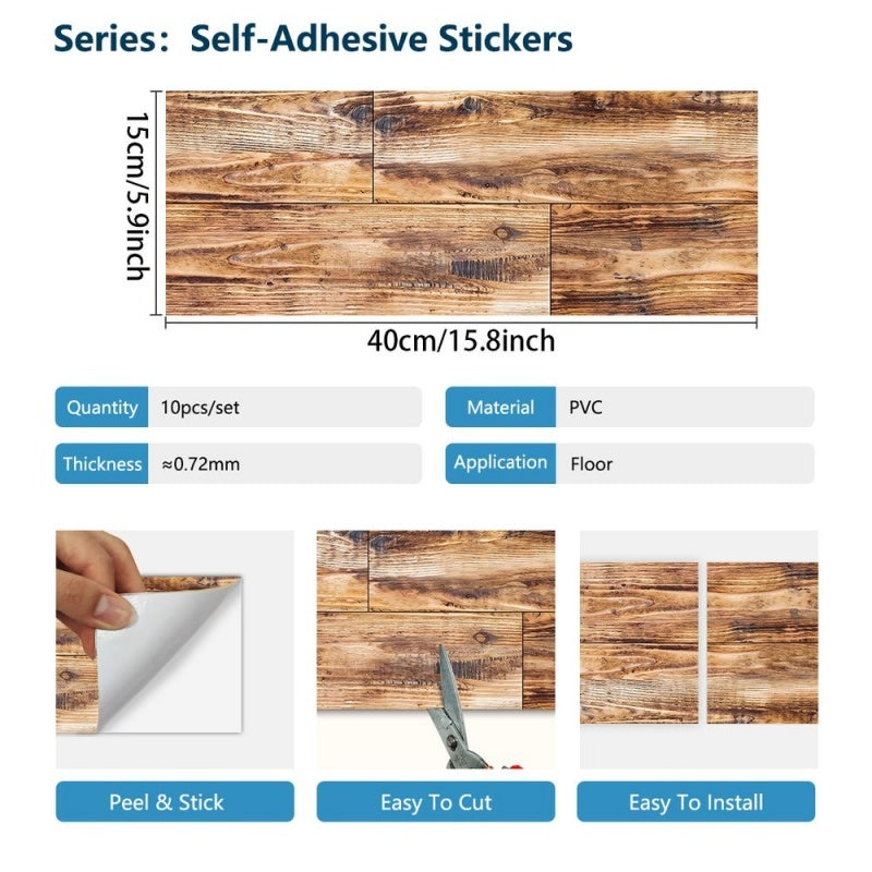 Wood Grain Floor Peel And Stick Floor Tiles Floor Removable Self-adhesive Wear-resistant Floor Tiles Self-adhesive Floor