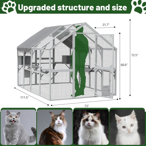 Outdoor Cat Room Cat Fence 110 Large Kitten Play Fence With Platform