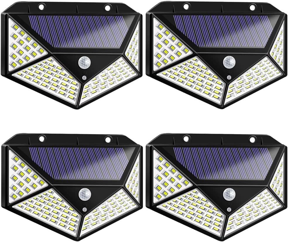Aolyty Solar Lights Outdoor, Motion Sensor Wall Light 3 Lighting Modes IP65 Waterproof LED Solar Security Lights Four Side Inllumination 2-Pack For Garden Yard Patio Walkway Fence Patio