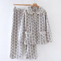 Lace Jacquard Sweet Cute Coral Fleece Pajamas Autumn And Winter Warm Loungewear