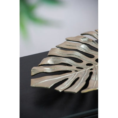 18.9x13.4x1.4 Gold Monstera Leaf Wall DEcor